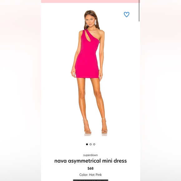 superdown Dresses & Skirts - SUPERDOWN Nava Asymmetrical One Shoulder mini dress in hot pink; size small